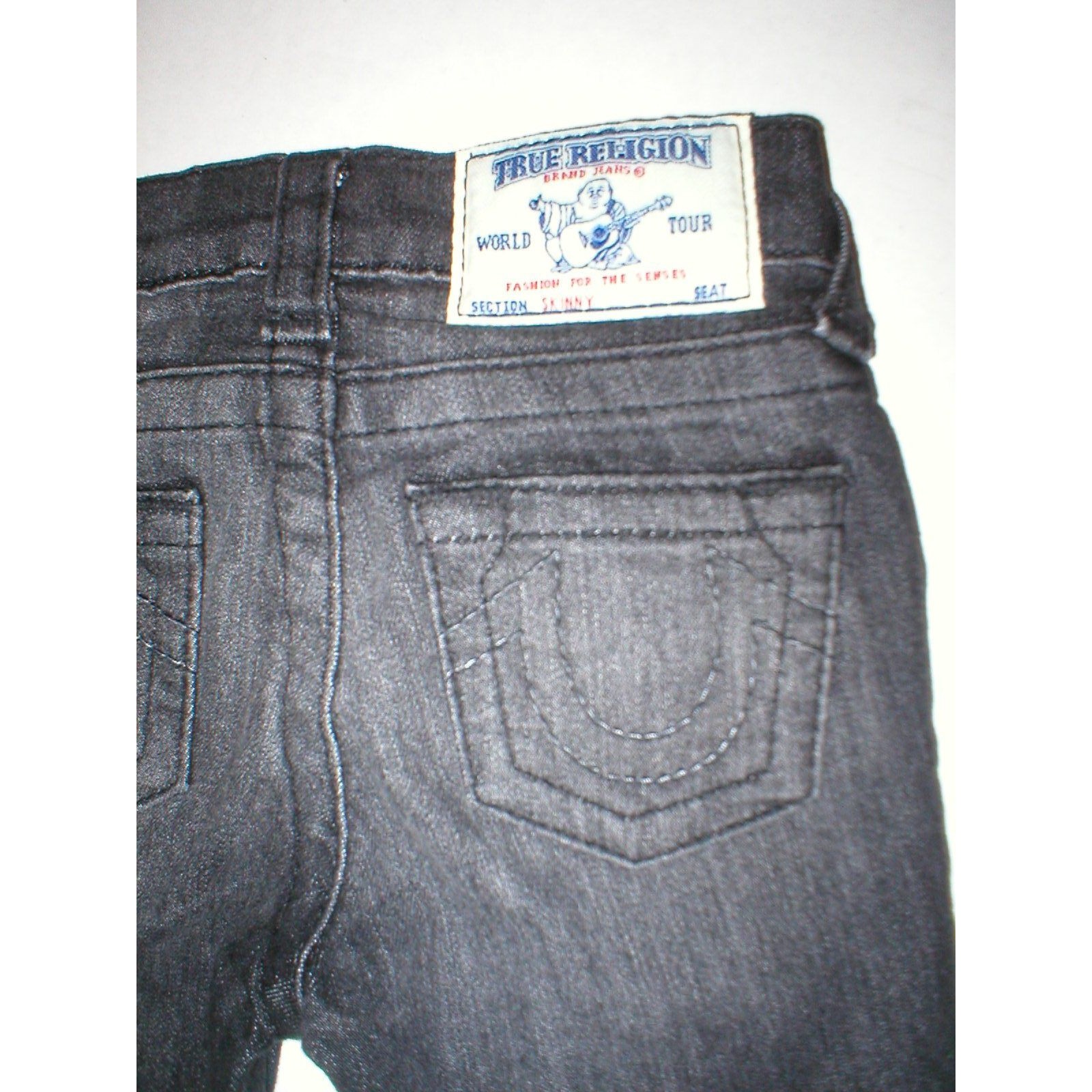 New Girls Nwt True Religion Brand Jeans 3 Skinny Black Gray Adjustable Waist
